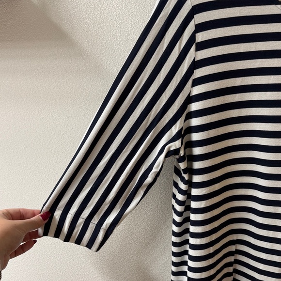 J. Jill Navy and White Striped Long Sleeve Top - Picture 5 of 6